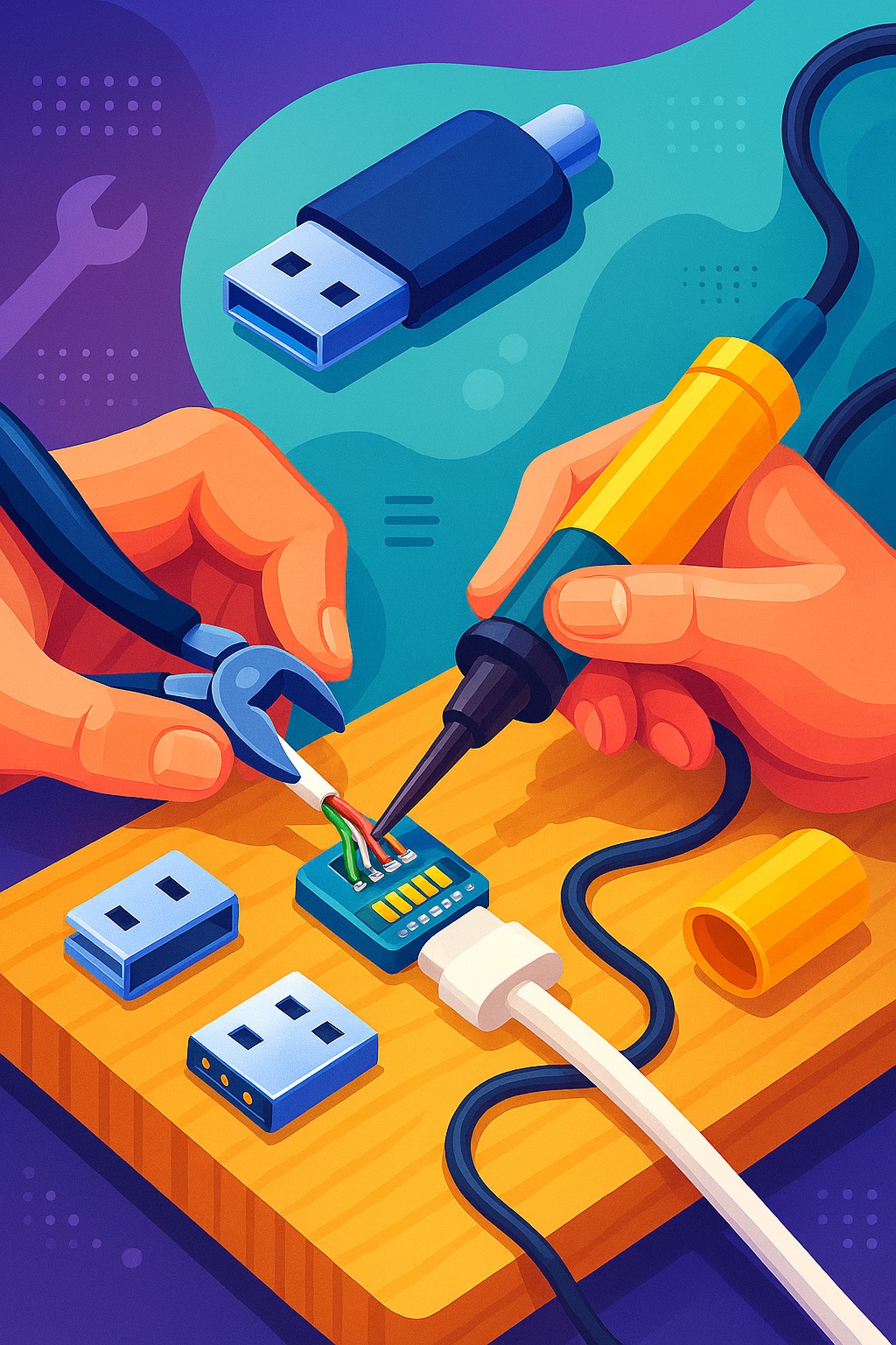 تعمیر کابل شارژر یا کابل usb خراب 2